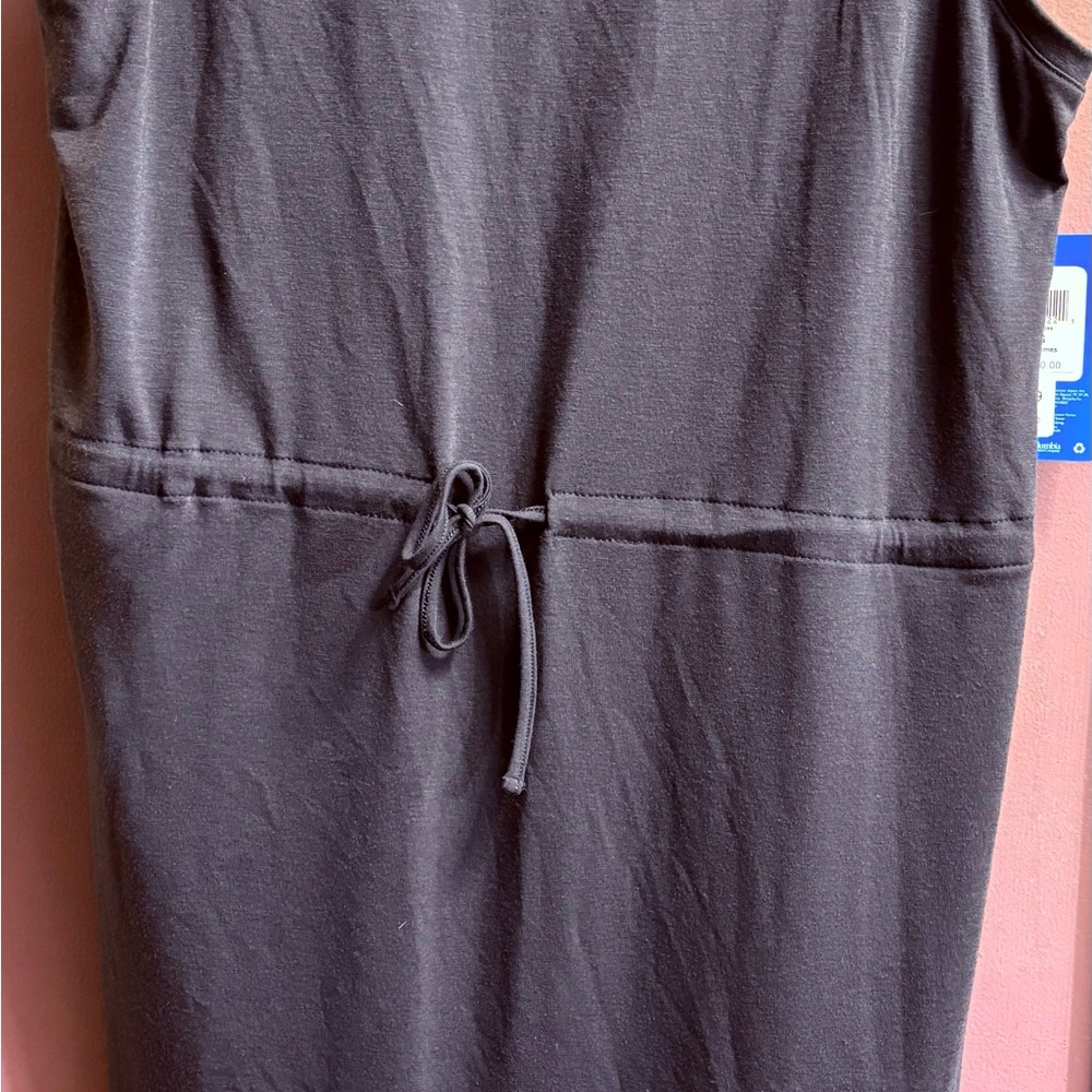 Black Sleeveless Dress with Drawstring Waist and pockets by Columbia with UPF